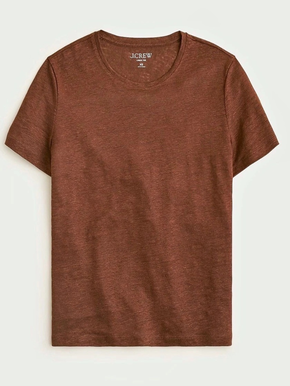 J.Crew New relaxed linen T-shirt Short Sleeve Tee in Brown
